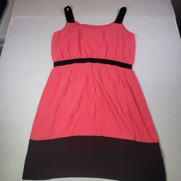 Ann Taylor Loft Coral & Black Sleeveless Dress Size 6 Polyester Blend - Picture 7 of 7